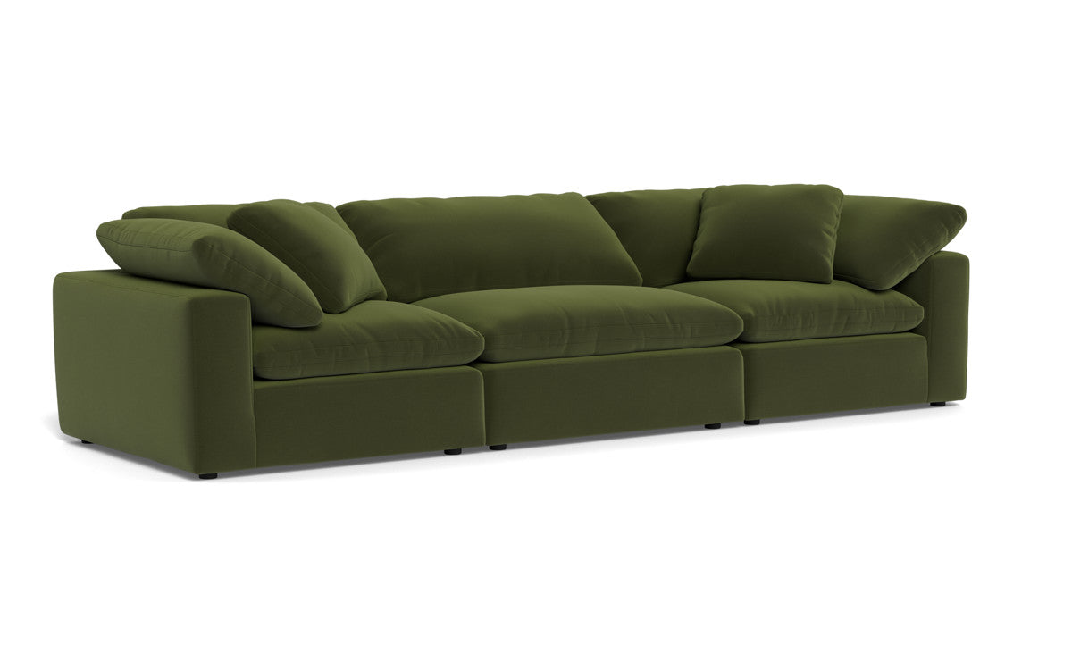 Fluffy 133.5" 3pc Sofa - Dream Olive