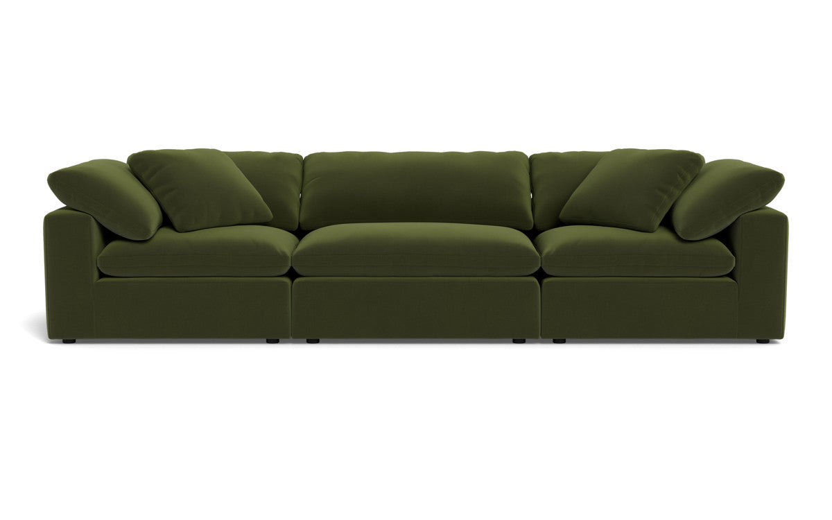 Fluffy 133.5" 3pc Sofa - Dream Olive
