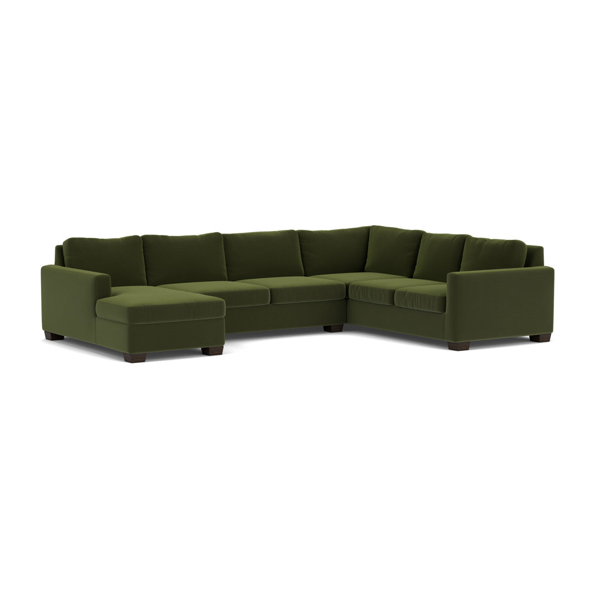 Track 141" Corner Sectionals W. Full Sleeper & Left Chaise - Dream Olive