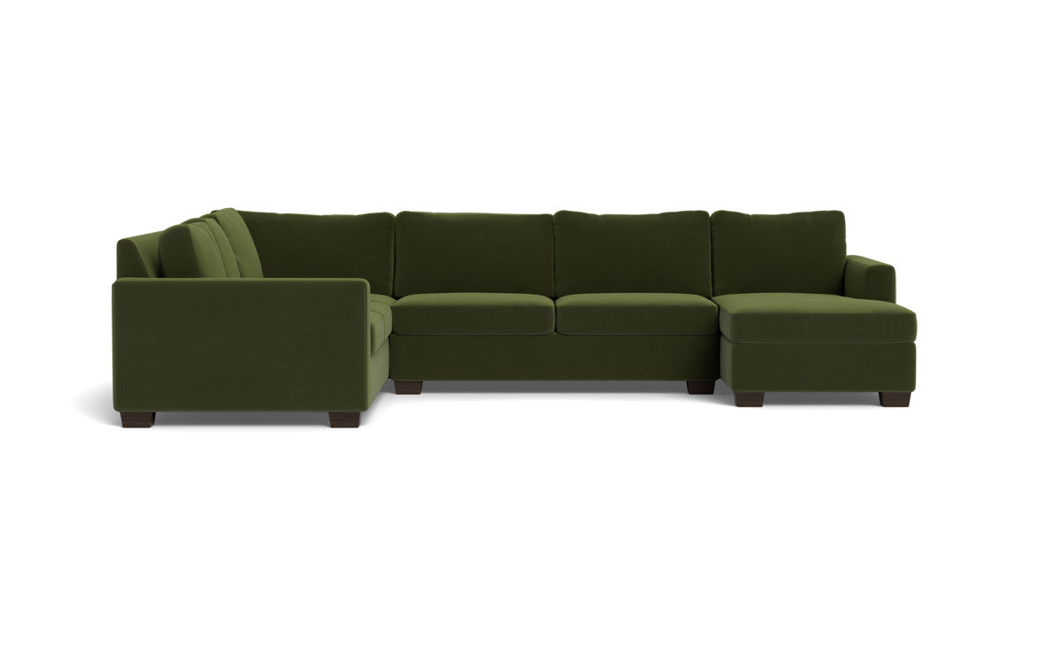 Track 141" Corner Sectionals w. Right Chaise - Dream Olive