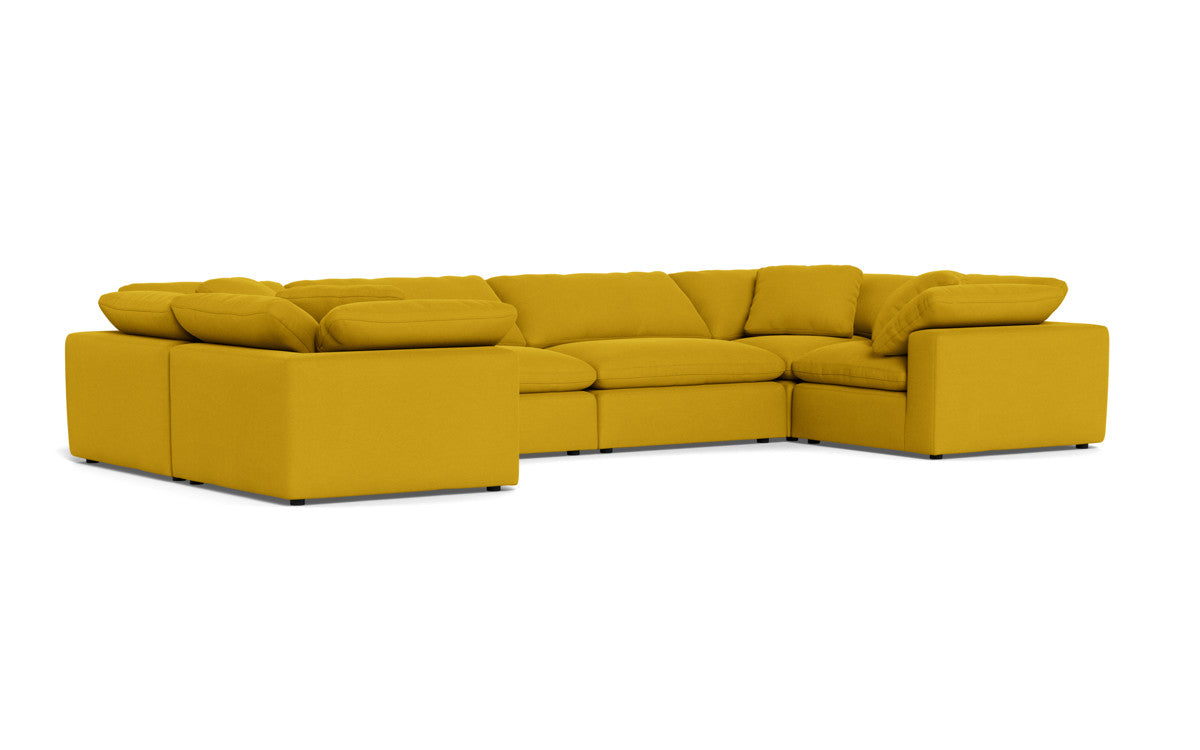 Fluffy 178" 4 Corner U Sectional - Sorrento Sunflower