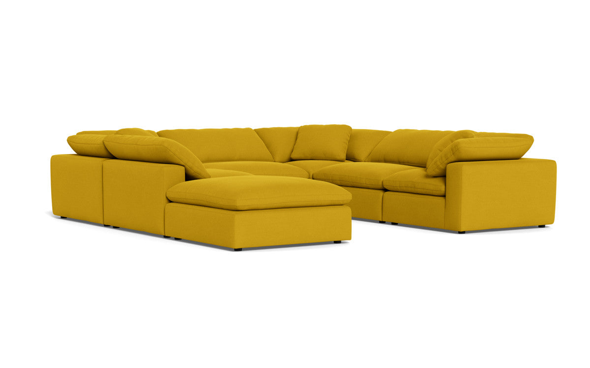 Fluffy 133.5" 6 Piece Sectional W/Ottoman - Sorrento Sunflower