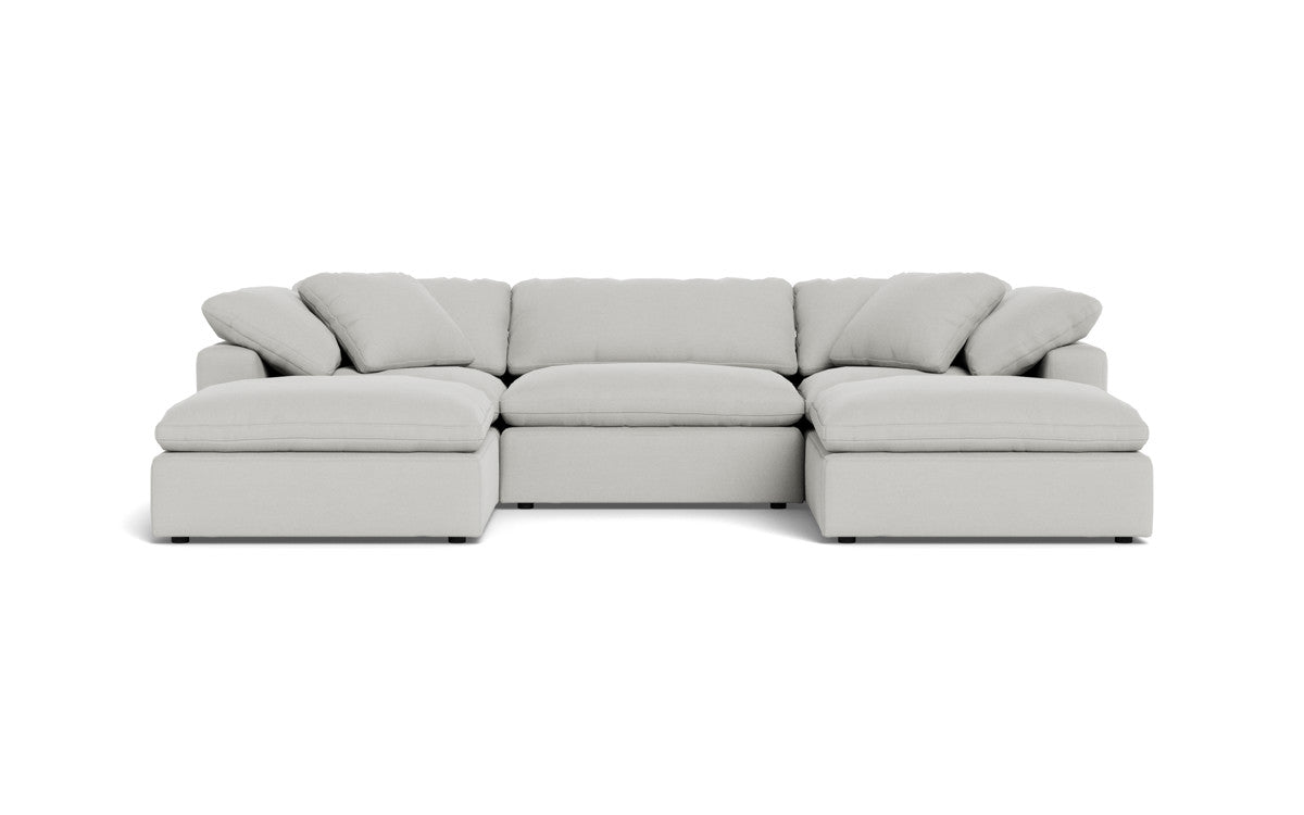 Fluffy 133.5" 3 Piece Sofa W/Double Ottoman - Dream Dove