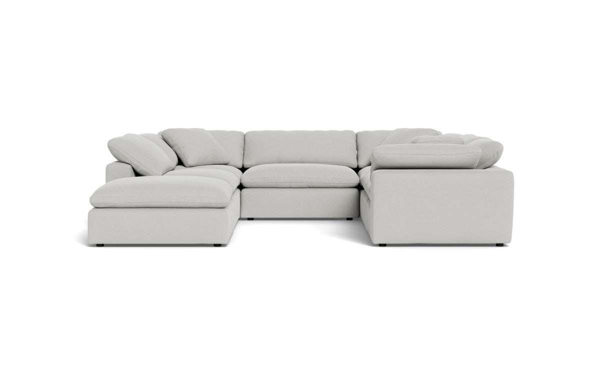 Fluffy 133.5" 6 Piece Sectional W/Ottoman - Dream Dove