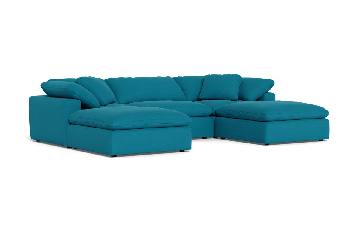 Fluffy 133.5" 3 Piece Sofa W/Double Ottoman - Dream Pool