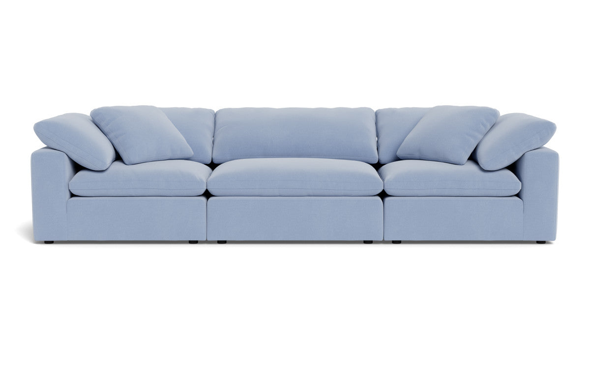 Fluffy 133.5" 3pc Sofa - Dream French Blue