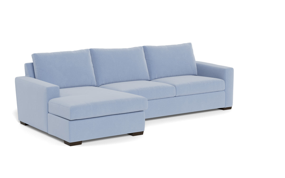 Mesa 123" Left Chaise Sectional - Dream French Blue