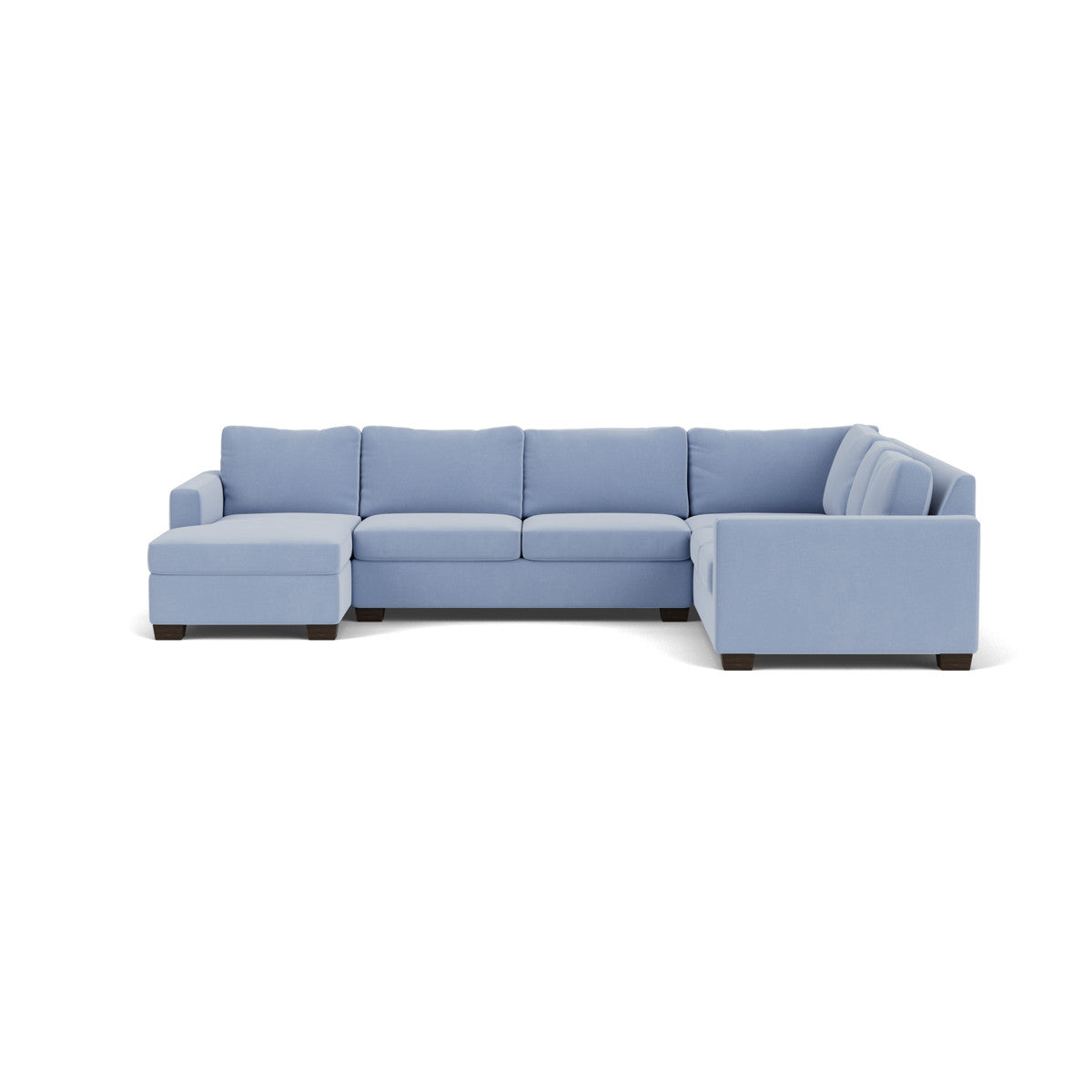 Track 141" Corner Sectionals W. Full Sleeper & Left Chaise - Dream French Blue