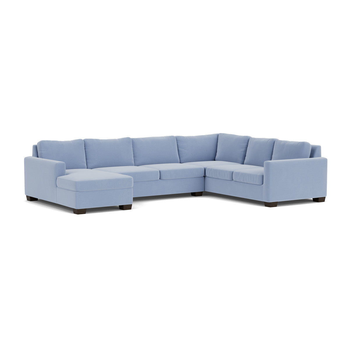 Track 141" Corner Sectionals W. Full Sleeper & Left Chaise - Dream French Blue