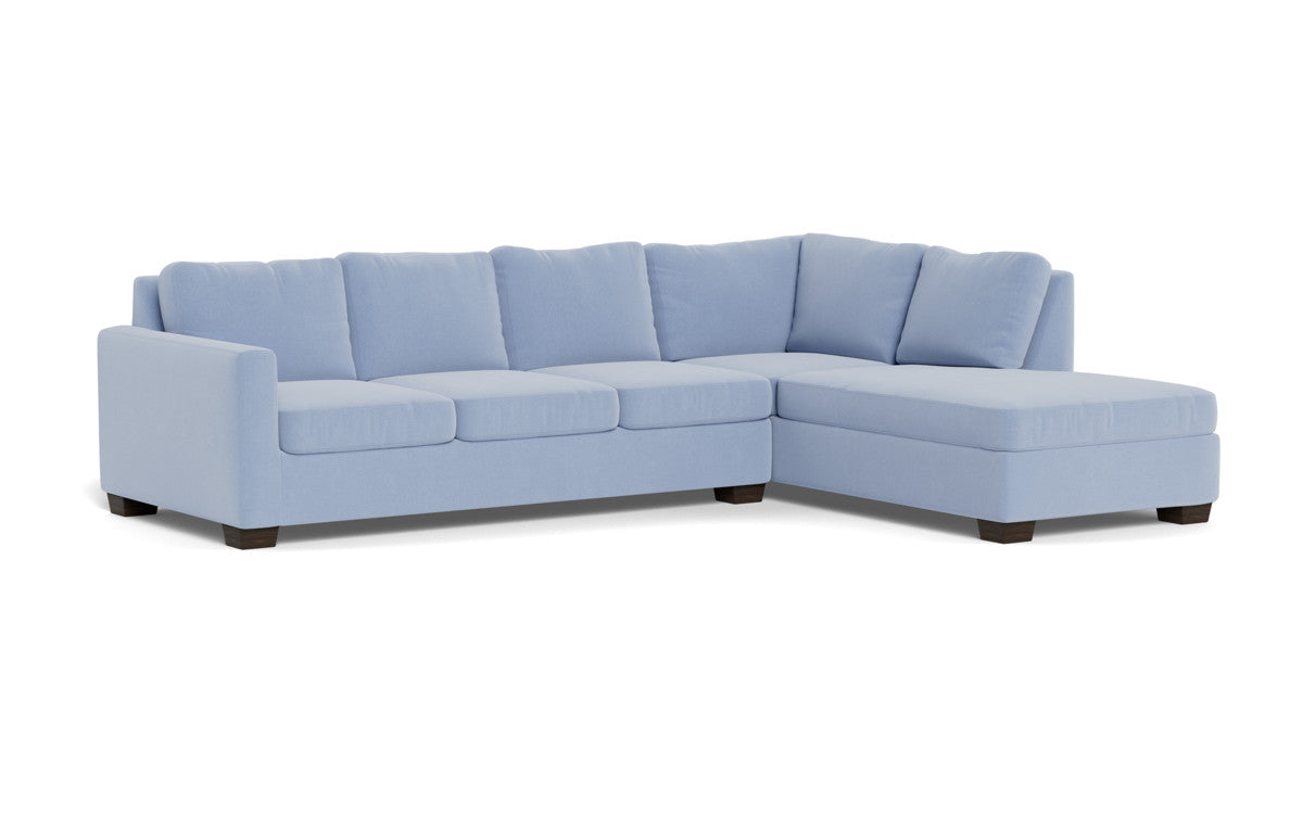 Track 121" Right Chaise Sectional - Dream French Blue
