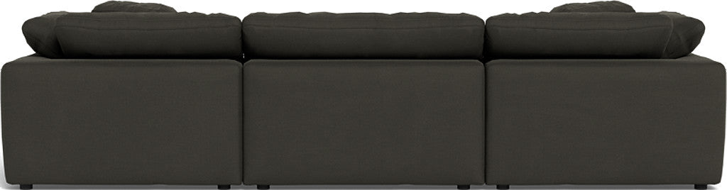 Fluffy 133.5" 3 Piece Sofa W/Double Ottoman - Dream Chocolate