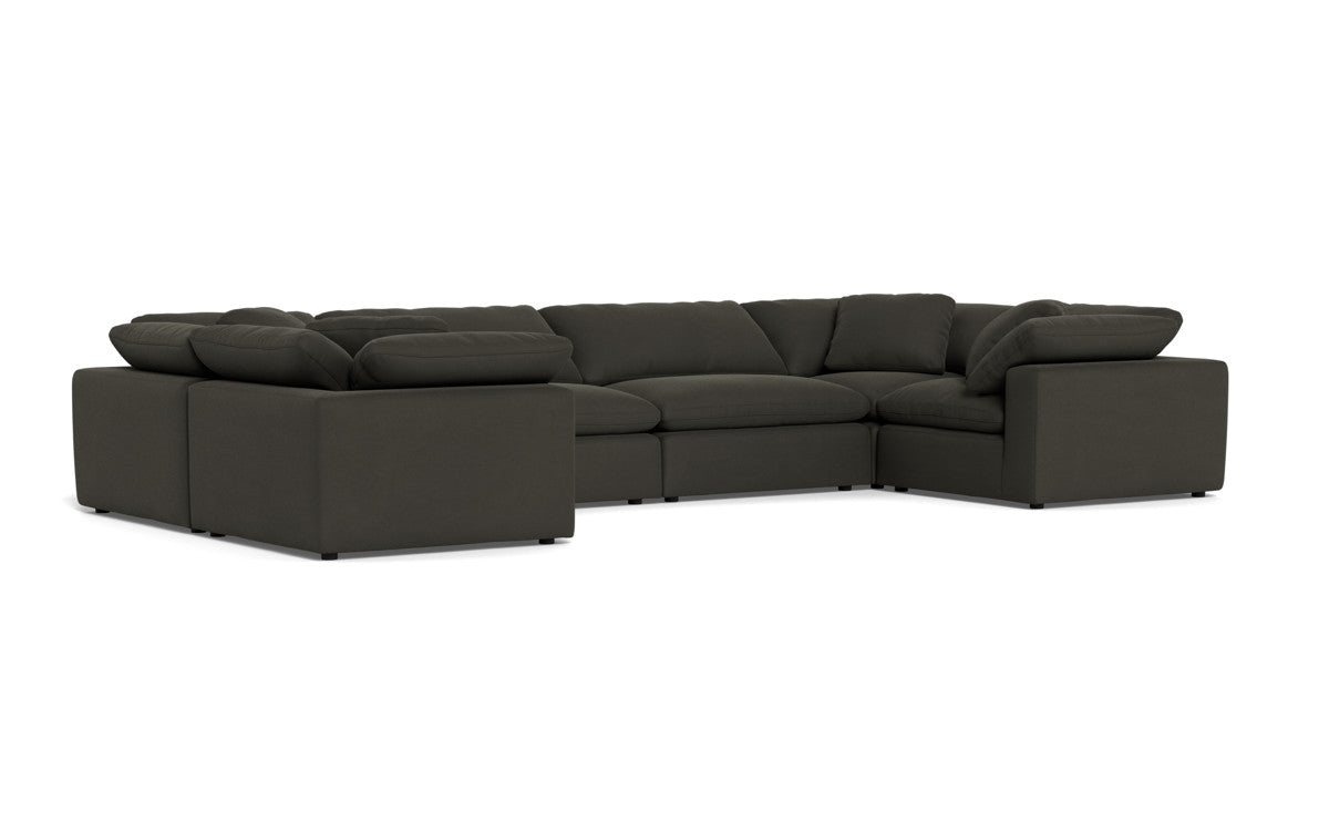 Fluffy 178" 4 Corner U Sectional - Dream Chocolate