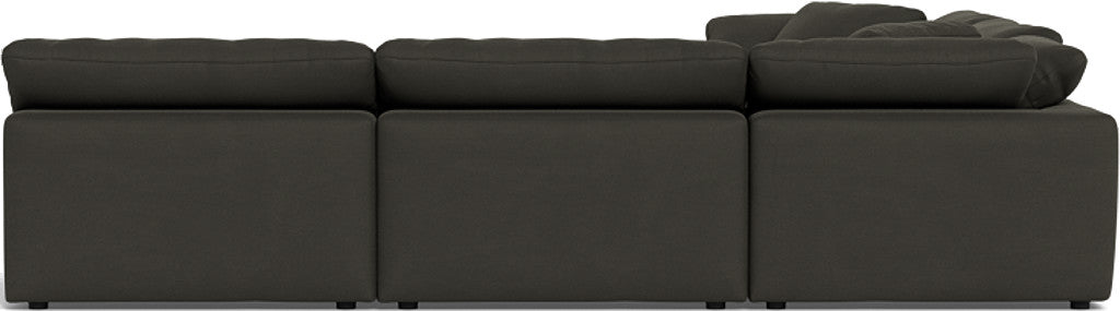 Fluffy 133.5" 5 Piece Sectional W/Ottoman - Dream Chocolate