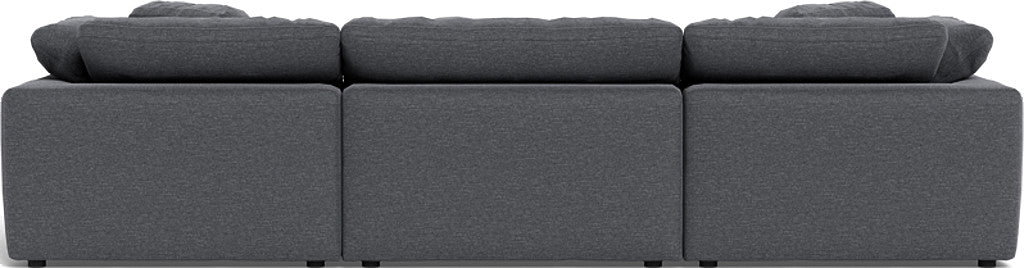 Fluffy 133.5" 3 Piece Sofa W/Double Ottoman - Bennett Charcoal