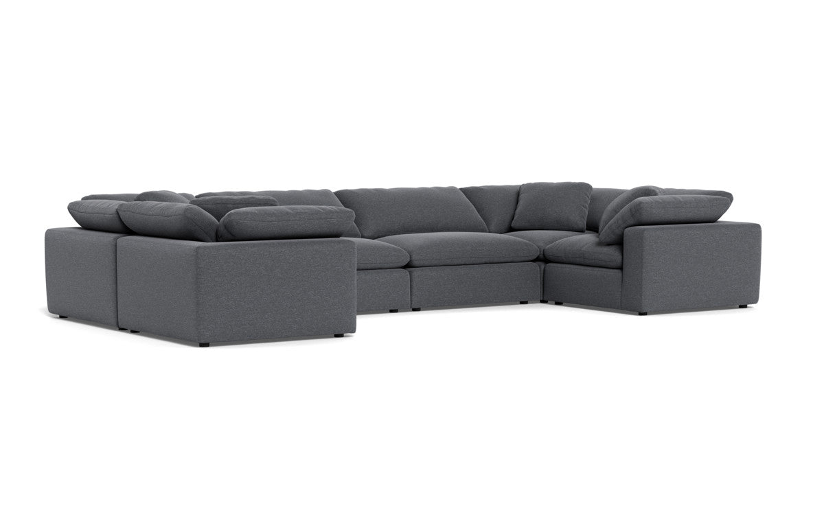 Fluffy 178" 4 Corner U Sectional - Bennett Charcoal