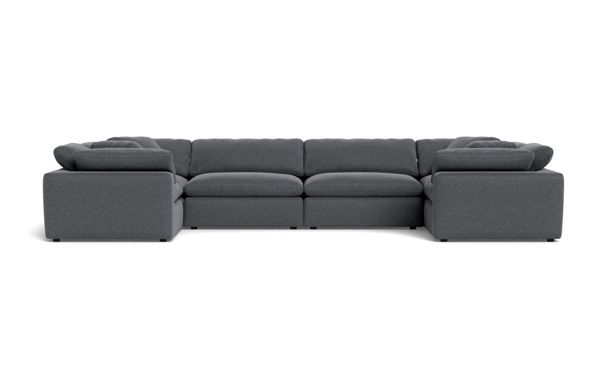 Fluffy 178" 4 Corner U Sectional - Bennett Charcoal