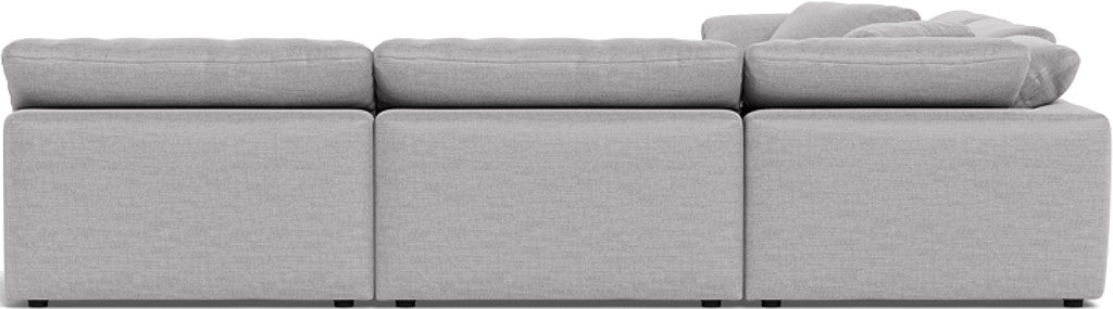 Fluffy 133.5" 5 Piece Sectional W/Ottoman - Bennett Dove