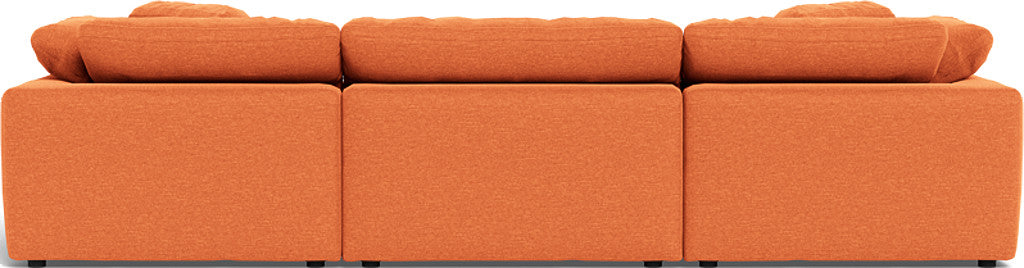Fluffy 133.5" 3 Piece Sofa W/Double Ottoman - Bennett Orangeade
