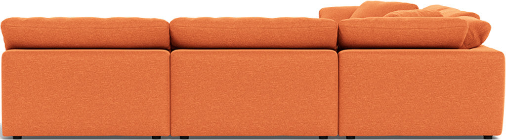 Fluffy 133.5" 5 Piece Sectional W/Ottoman - Bennett Orangeade