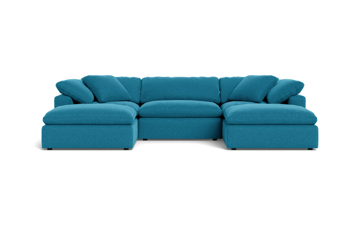 Fluffy 133.5" 3 Piece Sofa W/Double Ottoman - Bennett Peacock