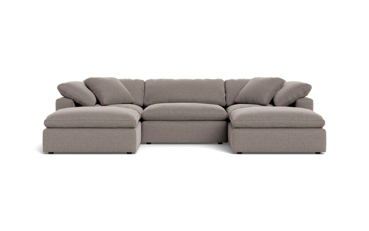 Fluffy 133.5" 3 Piece Sofa W/Double Ottoman - Bennett Praline