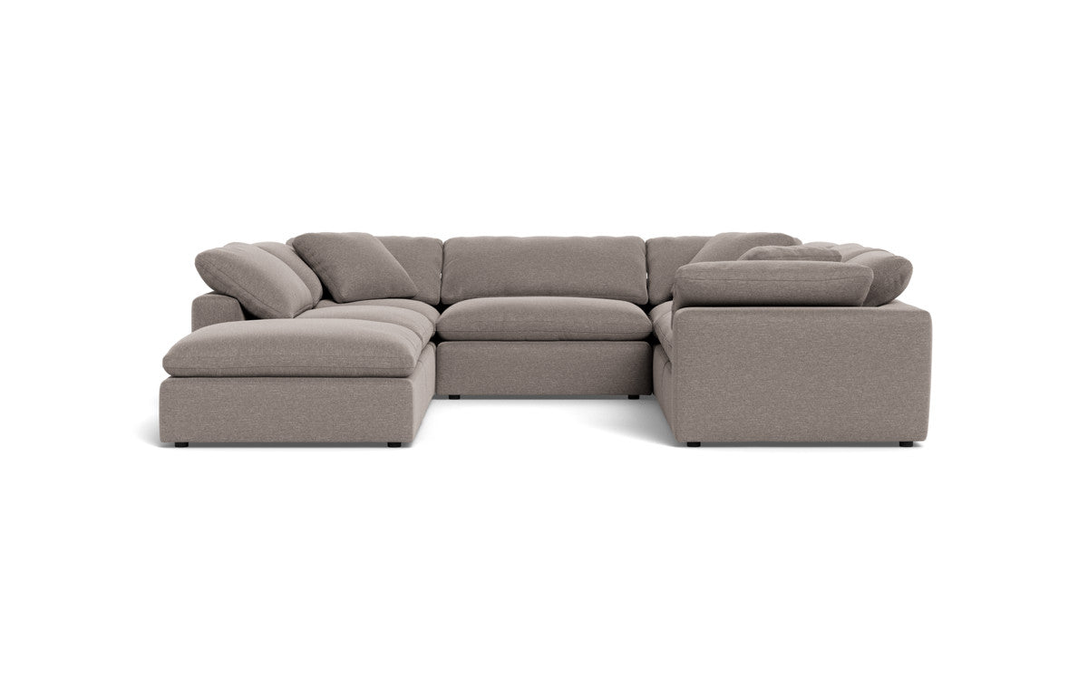 Fluffy 133.5" 6 Piece Sectional W/Ottoman - Bennett Praline