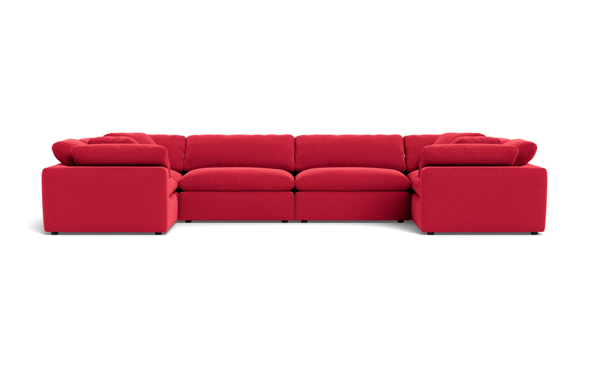 Fluffy 178" 4 Corner U Sectional - Bennett Red