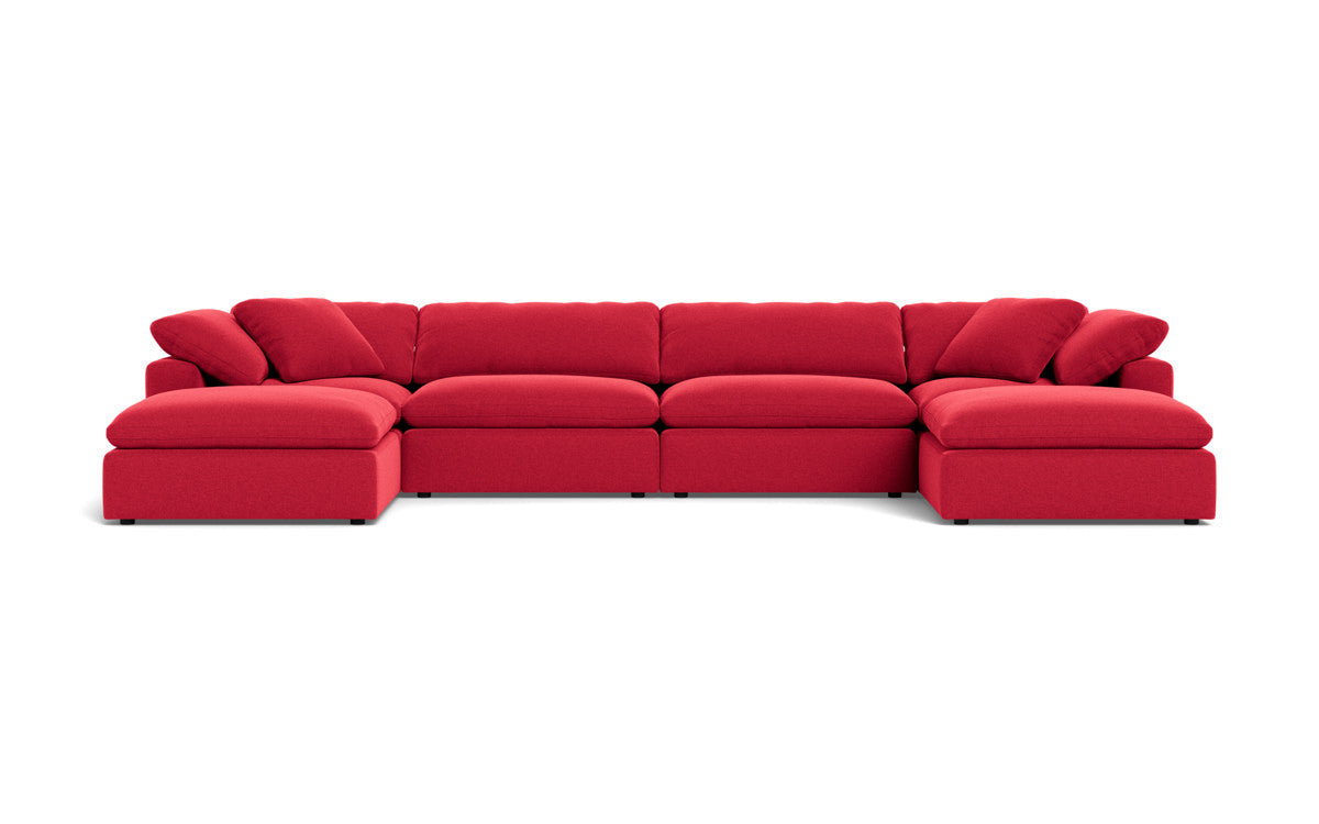 Fluffy 178" 4 Piece Sectional W/Double Otto - Bennett Red