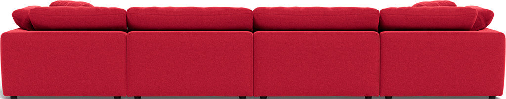 Fluffy 178" 4 Piece Sectional W/Double Otto - Bennett Red