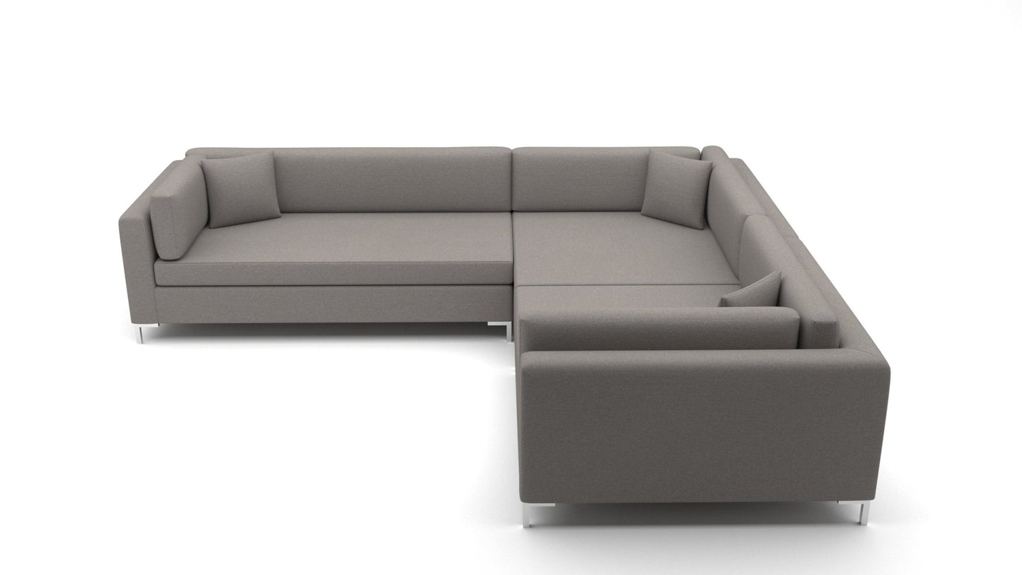 Bonnell 137" Double Cuddler Right Corner Sectional - Peyton Slate