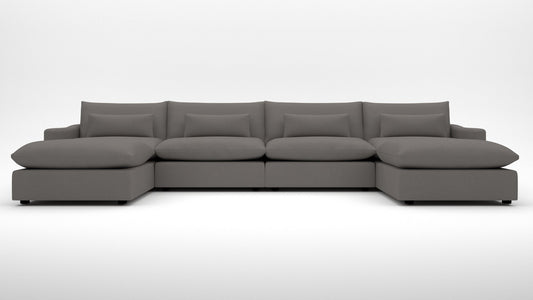 Bouldin 166" Sofa W. Double Ottomans -
