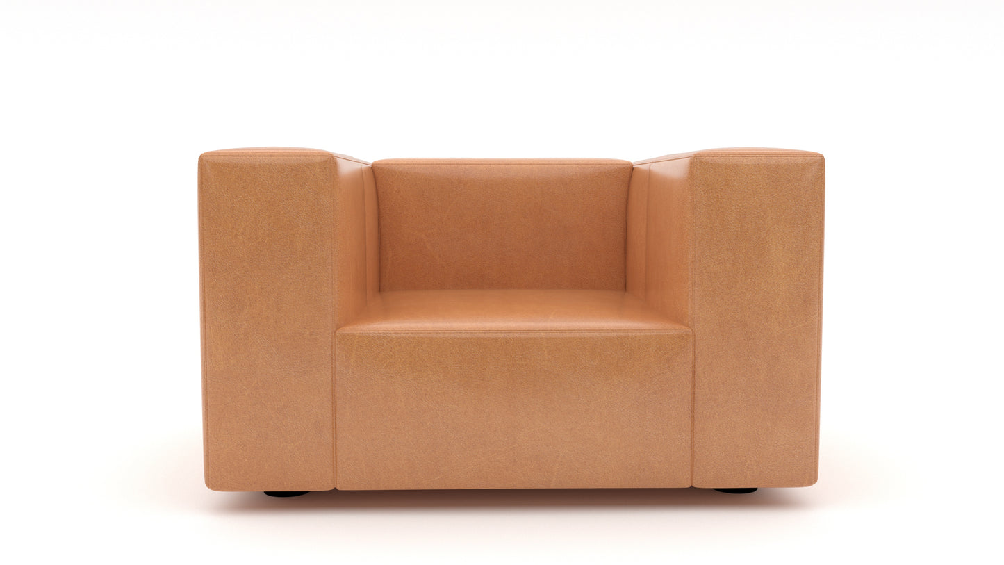 Brentwood 48" Leather Arm Chair - Hudson Lager