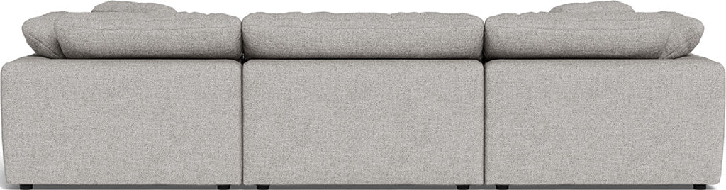 Fluffy 133.5" 3 Piece Sofa W/Double Ottoman - Camila Smoke