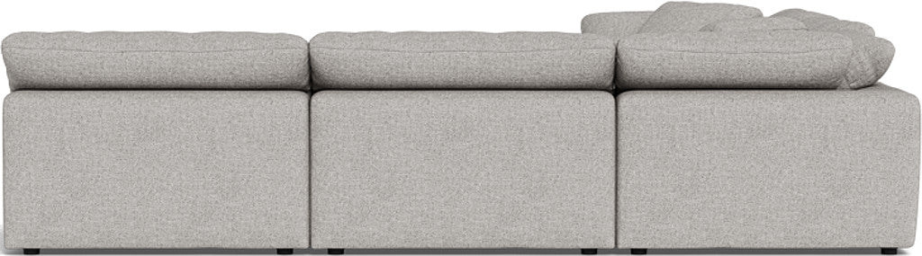 Fluffy 133.5" 5 Piece Sectional W/Ottoman - Camila Smoke