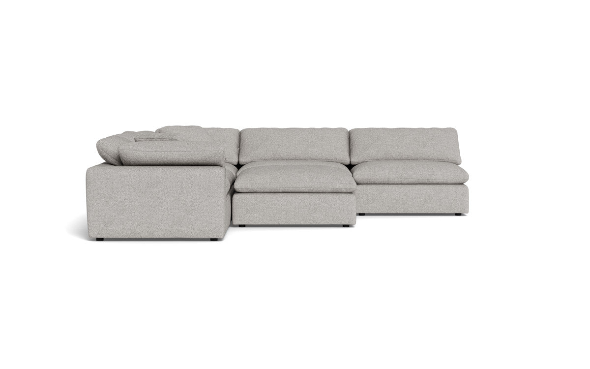 Fluffy 133.5" 5 Piece Sectional W/Ottoman - Camila Smoke