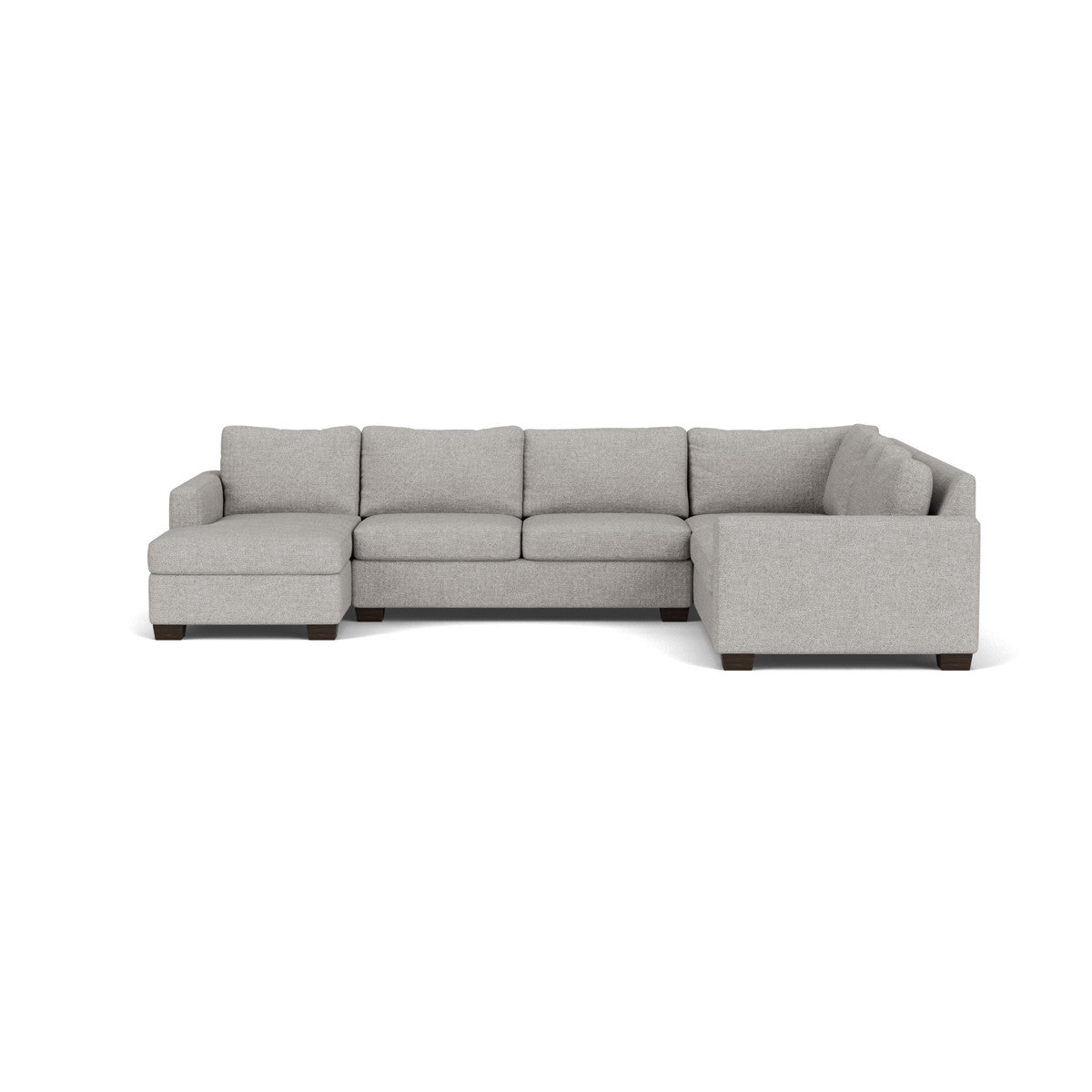Track 141" Corner Sectionals W. Full Sleeper & Left Chaise - Camila Smoke