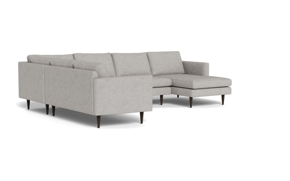 Wallace 130" Untufted Corner Sectionals w. Right Chaise - Camila Smoke
