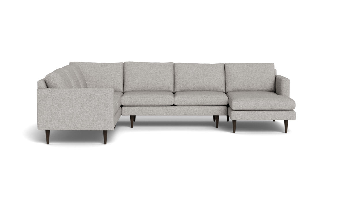 Wallace 130" Untufted Corner Sectionals w. Right Chaise - Camila Smoke