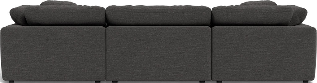 Fluffy 133.5" 3 Piece Sofa W/Double Ottoman - Curious Charcoal
