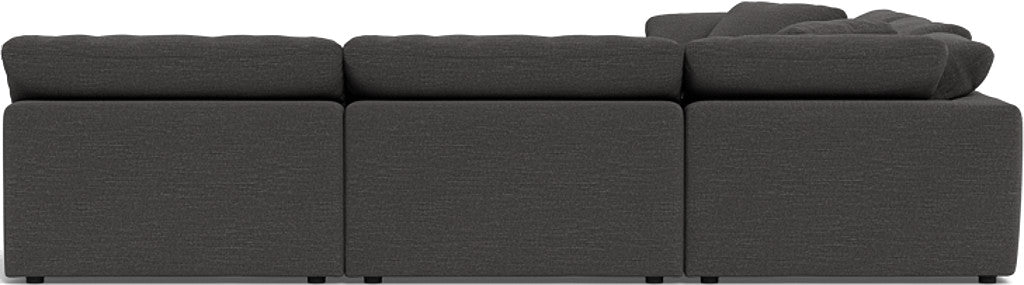 Fluffy 133.5" 5 Piece Sectional W/Ottoman - Curious Charcoal
