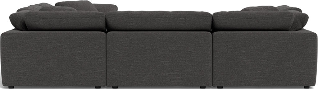 Fluffy 133.5" 6 Piece Sectional W/Ottoman - Curious Charcoal