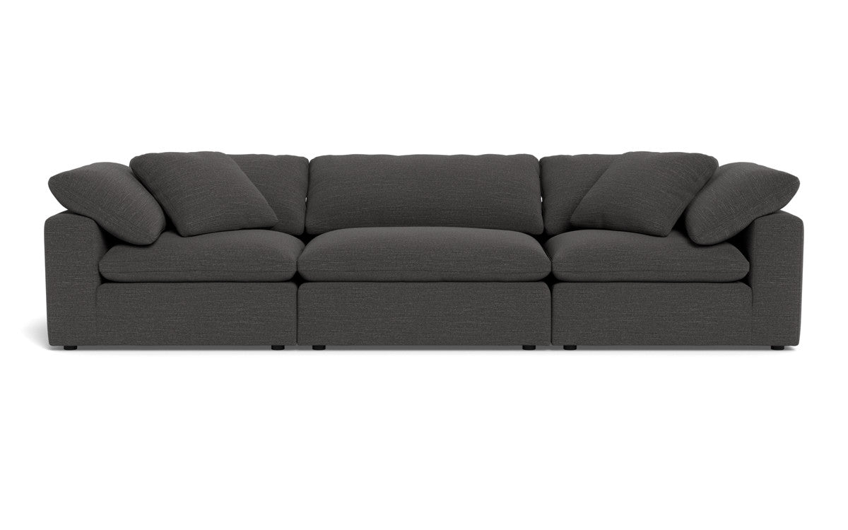 Fluffy 133.5" 3pc Sofa - Curious Charcoal