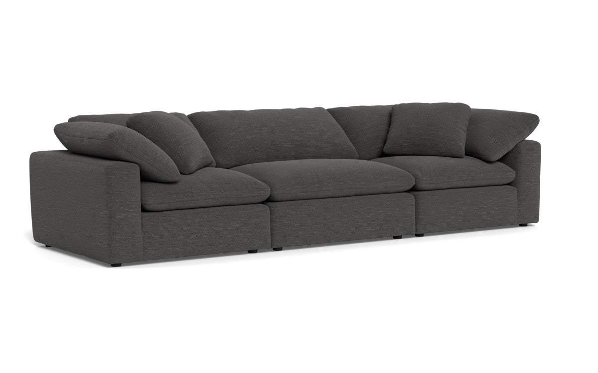Fluffy 133.5" 3pc Sofa - Curious Charcoal