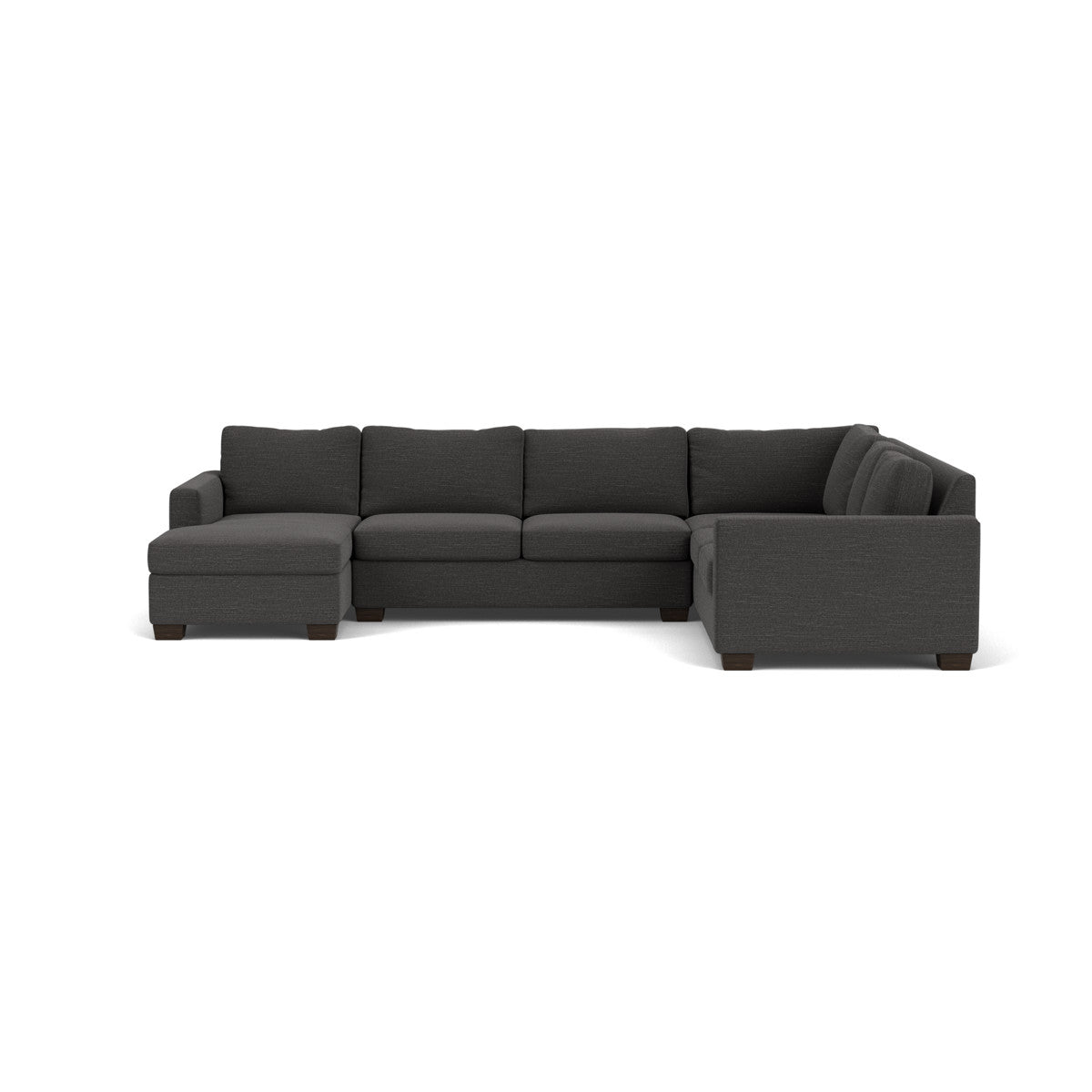 Track 141" Corner Sectionals W. Full Sleeper & Left Chaise - Curious Charcoal