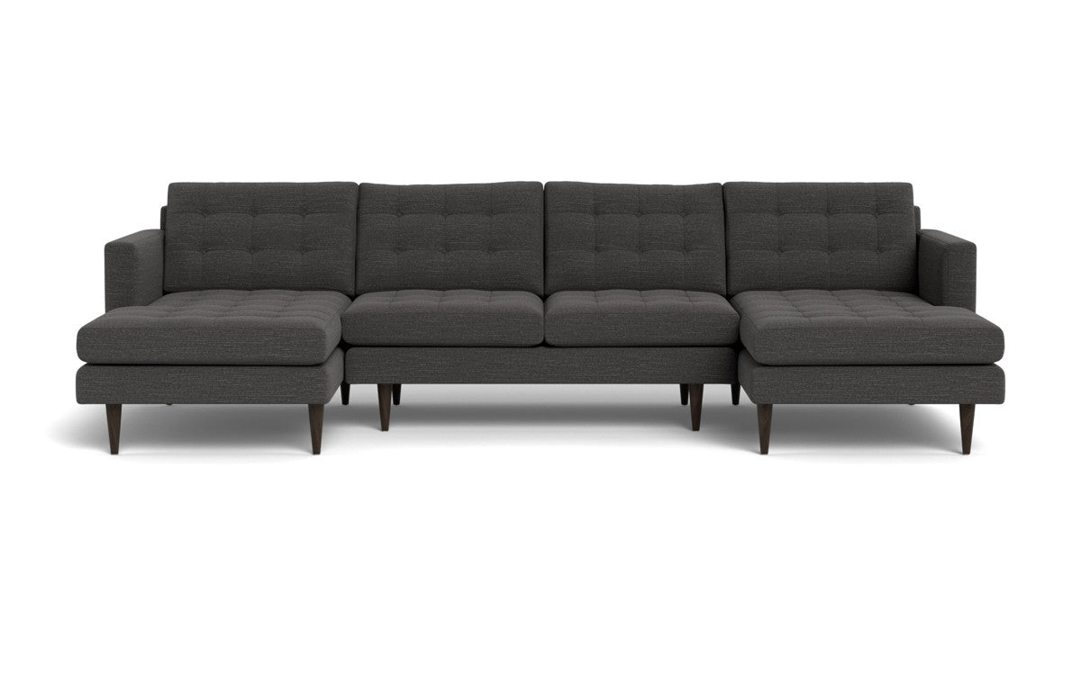 Wallace 126" Double Chaise U Sectional - Curious Charcoal