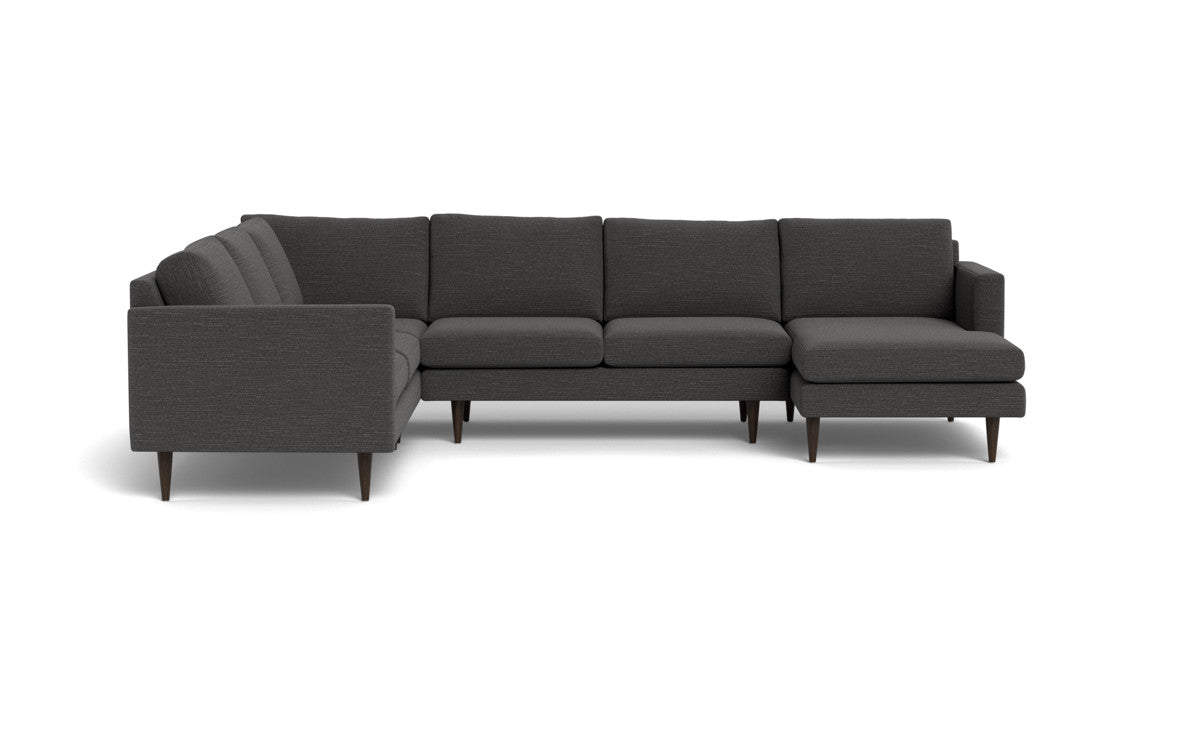 Wallace 130" Untufted Corner Sectionals w. Right Chaise - Curious Charcoal