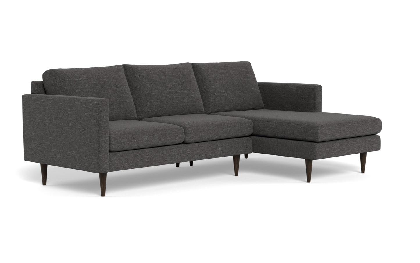 Wallace 98" Untufted Right Chaise Sectional - Curious Charcoal