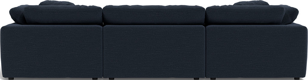Fluffy 133.5" 3 Piece Sofa W/Double Ottoman - Curious Eclipse