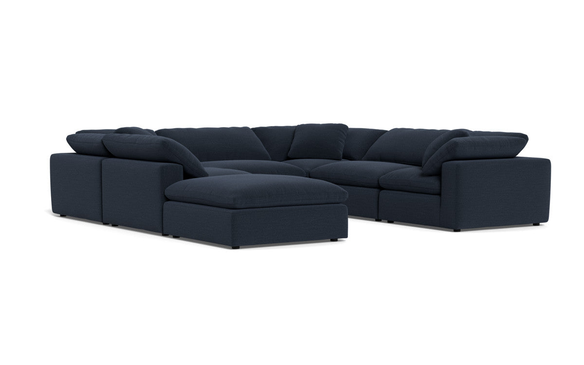 Fluffy 133.5" 6 Piece Sectional W/Ottoman - Curious Eclipse