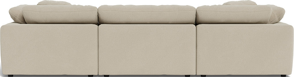 Fluffy 133.5" 3 Piece Sofa W/Double Ottoman - Curious Pearl